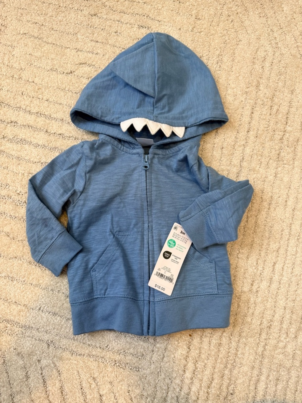 carters Blue Shark-Hood Zip Hoodie -